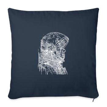 Cool vintage astronaut with open helmet - Sofa pillowcase 17,3'' x 17,3'' (45 x 45 cm) - navy - Front