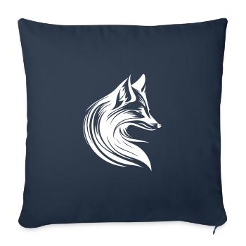 Style tatouage Fox Portrait en lignes fluides - Housse de coussin décorative 45 x 45 cm - bleu marine - Devant