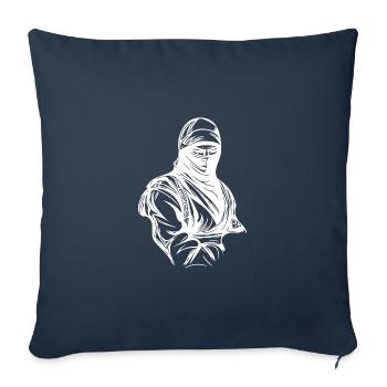 Loisir Ninja Athlète Guerrier Style de musculation - Housse de coussin décorative 45 x 45 cm - bleu marine - Devant