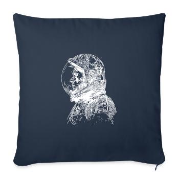 Vintage cosmonaut with closed helmet - Sofa pillowcase 17,3'' x 17,3'' (45 x 45 cm) - navy - Front