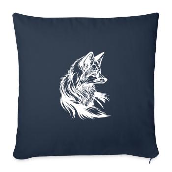 Little Cute Fox Portrait Tattoo Ink - Sofa pillowcase 17,3'' x 17,3'' (45 x 45 cm) - navy - Front