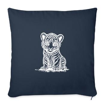 Cute little tiger with elegant striped pattern - Sofa pillowcase 17,3'' x 17,3'' (45 x 45 cm) - navy - Front