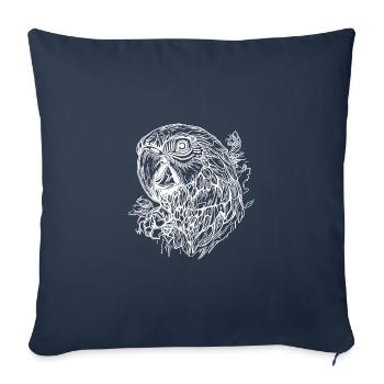 Parrot Portrait Elegant Vintage Bird - Sofa pillowcase 17,3'' x 17,3'' (45 x 45 cm) - navy - Front