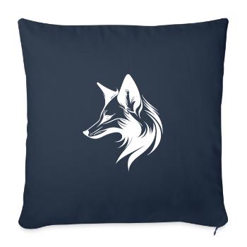 Portrait de renard en lignes fluides Style - Housse de coussin décorative 45 x 45 cm - bleu marine - Devant