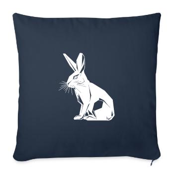 Lapin géométrique mignon géométrie lapin - Housse de coussin décorative 45 x 45 cm - bleu marine - Devant