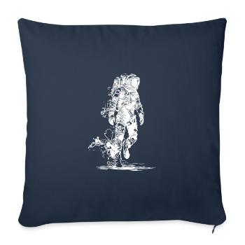Astronaut walking over moon dust - Sofa pillowcase 17,3'' x 17,3'' (45 x 45 cm) - navy - Front