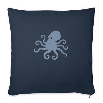 Logo d’Octovius - Housse de coussin décorative 45 x 45 cm - bleu marine - Devant