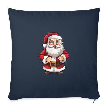 Cute Santa Claus with beard and hat - Sofa pillowcase 17,3'' x 17,3'' (45 x 45 cm) - navy - Front