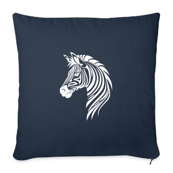 Zebra Elegant with Safari Stripe Pattern - Sofa pillowcase 17,3'' x 17,3'' (45 x 45 cm) - navy - Front