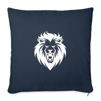 Tête de Lion rugissante Tattoo Style Crinière élégante - Housse de coussin décorative 45 x 45 cm - bleu marine - Devant