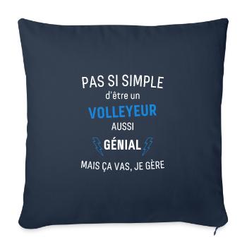 Awesome Volleyball T-Shirt - Sofa pillowcase 17,3'' x 17,3'' (45 x 45 cm) - navy - Front