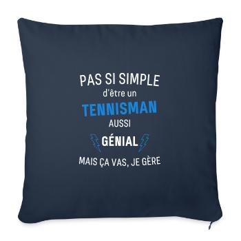 Awesome Tennis Man T-Shirt - Sofa pillowcase 17,3'' x 17,3'' (45 x 45 cm) - navy - Front
