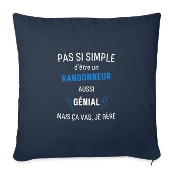Awesome hiker - Sofa pillowcase 17,3'' x 17,3'' (45 x 45 cm) - navy - Front