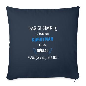 Awesome Rugby Player - Sofa pillowcase 17,3'' x 17,3'' (45 x 45 cm) - navy - Front
