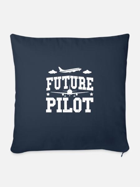 Future Pilot - Pilot - Sofakissenbezug 45 x 45 cm - Navy