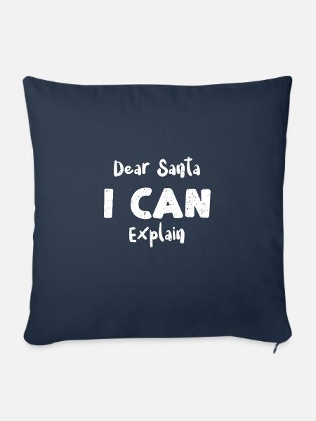 Dear Santa I Can Explain - Sofakissenbezug 45 x 45 cm - Navy
