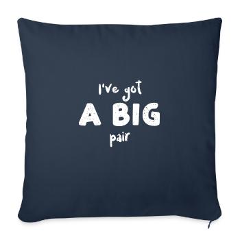 J’ai une grosse paire - Texas - Housse de coussin décorative 45 x 45 cm - bleu marine - Devant