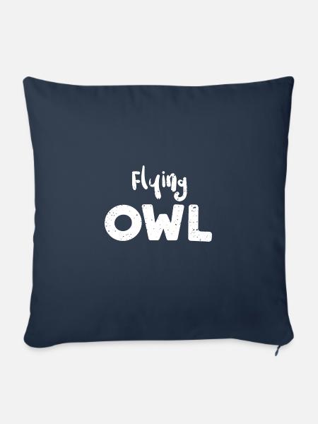 Flying Owl - Birds - Sofakissenbezug 45 x 45 cm - Navy