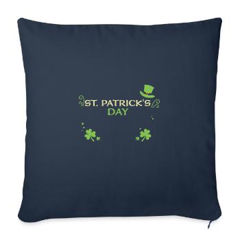 Fête de la Saint-Patrick - Housse de coussin décorative 45 x 45 cm - bleu marine - Devant