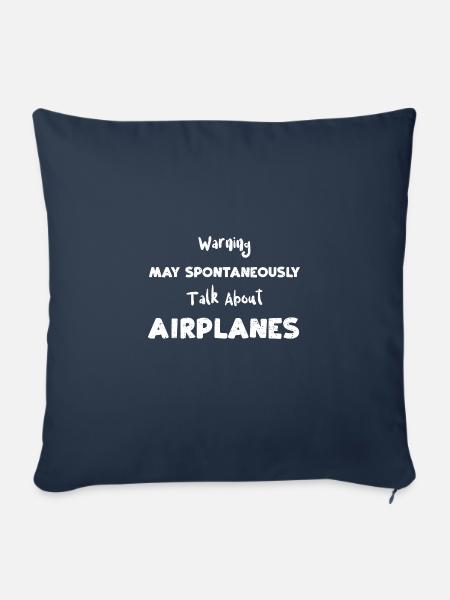 Warning May Spontaneously Talk A... - Sofakissenbezug 45 x 45 cm - Navy