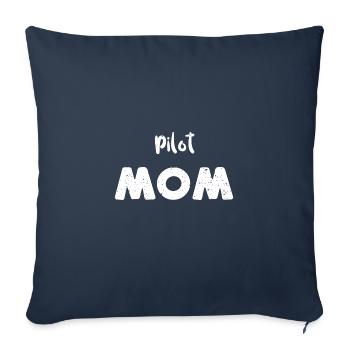 Pilot Mom - Mom - Sofakissenbezug 45 x 45 cm - Navy - Vorne