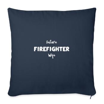 Future épouse pompier - Housse de coussin décorative 45 x 45 cm - bleu marine - Devant