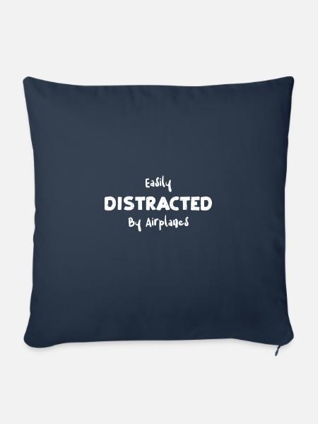 Easily Distracted By Airplanes - Sofakissenbezug 45 x 45 cm - Navy