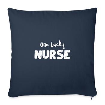 One Lucky Nurse - Nurse - Sofa pillowcase 17,3'' x 17,3'' (45 x 45 cm) - navy - Front