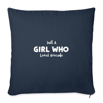 Juste une fille qui aime l’avocat - Housse de coussin décorative 45 x 45 cm - bleu marine - Devant