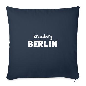 Kreuzberg Berlin - Berlin - Housse de coussin décorative 45 x 45 cm - bleu marine - Devant
