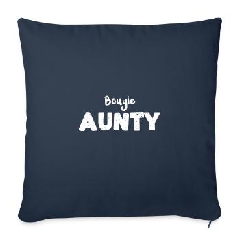 Bougie Aunty - Tante - Housse de coussin décorative 45 x 45 cm - bleu marine - Devant