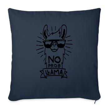 No ProbLlama - cadeau de lama cool - Housse de coussin décorative 45 x 45 cm - bleu marine - Devant