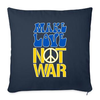 Faites de l’amour pas la guerre | Ukraine La paix est le seul moyen - Housse de coussin décorative 45 x 45 cm - bleu marine - Devant