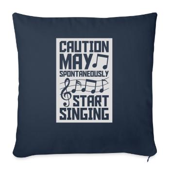 peut spontanément commencer à chanter - Housse de coussin décorative 45 x 45 cm - bleu marine - Devant
