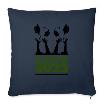Classe de 2025 - Housse de coussin décorative 45 x 45 cm - bleu marine - Devant