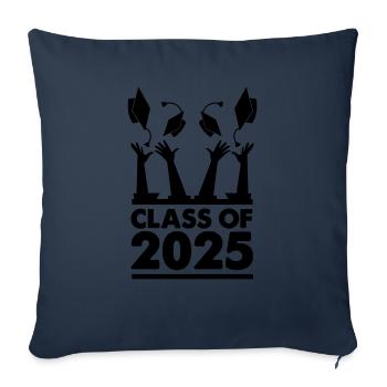 Classe de 2025 - Housse de coussin décorative 45 x 45 cm - bleu marine - Devant