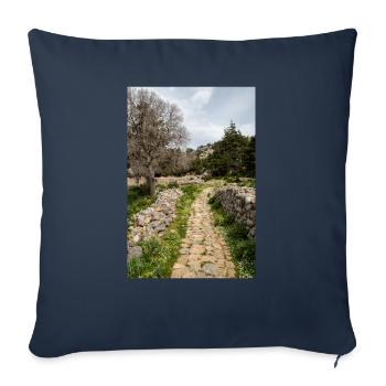 castle ruins of the medieval Palio Pyli Kos - Sofa pillowcase 17,3'' x 17,3'' (45 x 45 cm) - navy - Front