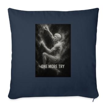 Encore un essai. - Housse de coussin décorative 45 x 45 cm - bleu marine - Devant