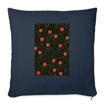 Tulip Pattern - Sofa pillowcase 17,3'' x 17,3'' (45 x 45 cm) - navy - Front