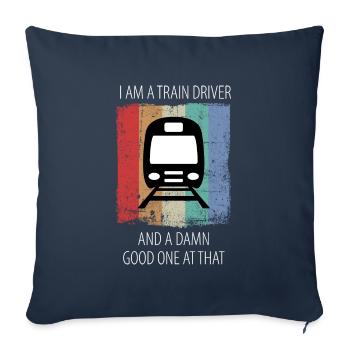 Train Railway Railroad Worker Trains Train Driver - Sofa pillowcase 17,3'' x 17,3'' (45 x 45 cm) - navy - Front