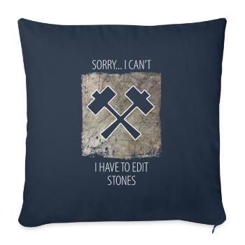 Stonemason Stone Sculptor Saying - Sofa pillowcase 17,3'' x 17,3'' (45 x 45 cm) - navy - Front