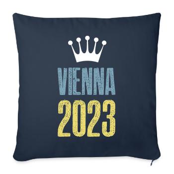 Vienne 2023 Wien Krone - Housse de coussin décorative 45 x 45 cm - bleu marine - Devant