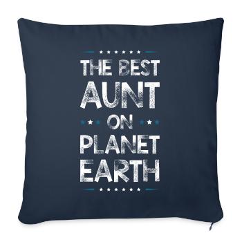Meilleure tante disant - Housse de coussin décorative 45 x 45 cm - bleu marine - Devant