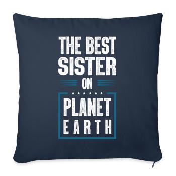 Beste Schwester Spruch - Sofakissenbezug 45 x 45 cm - Navy - Vorne