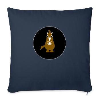 Cheval Ross Pony - Housse de coussin décorative 45 x 45 cm - bleu marine - Devant