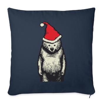 Ours polaire, ours, Noël, drôle, cool - Housse de coussin décorative 45 x 45 cm - bleu marine - Devant