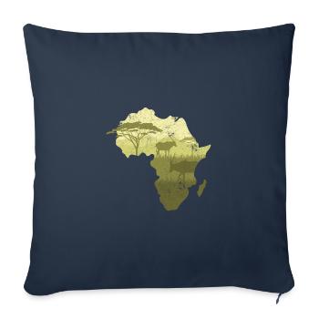 AFRIQUE DU SUD ANIMAUX DU SUD NATURE COULEURS AFRIQUE MOTIF - Housse de coussin décorative 45 x 45 cm - bleu marine - Devant