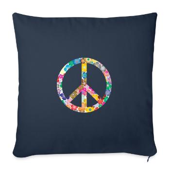 Peace Flower Cadeau d’idée - Housse de coussin décorative 45 x 45 cm - bleu marine - Devant