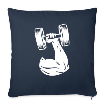Gym Sport sport de musculation - Housse de coussin décorative 45 x 45 cm - bleu marine - Devant