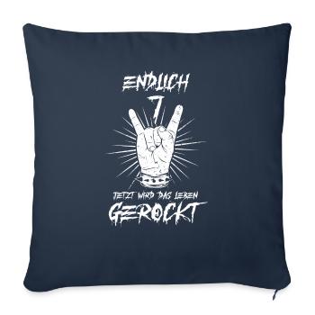 ENDLICH 7 - 7. Geburtstag - Sofakissenbezug 45 x 45 cm - Navy - Vorne